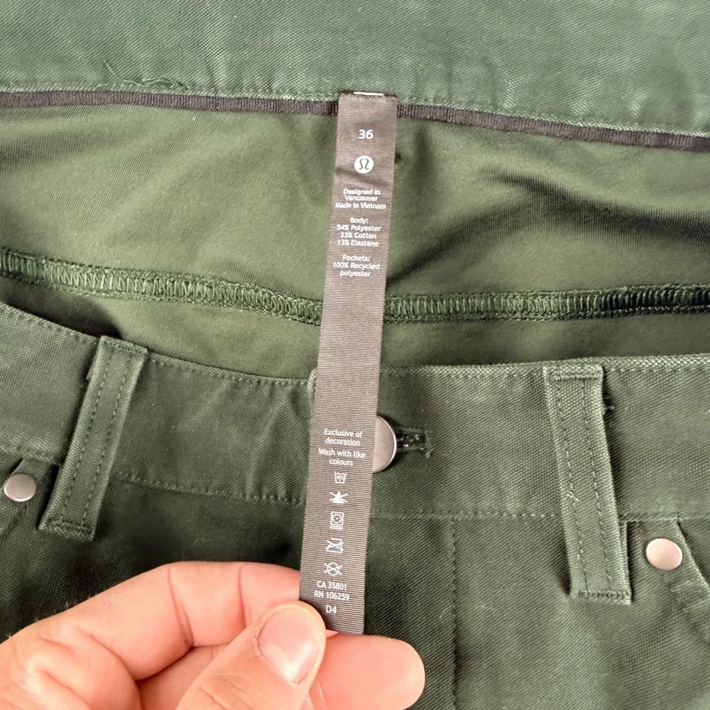 Lululemon Lab Utilitech Carpenter Pants Men's 36x26 Green Workwear Utility